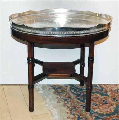 Sheffield Silver Plated Tray on a