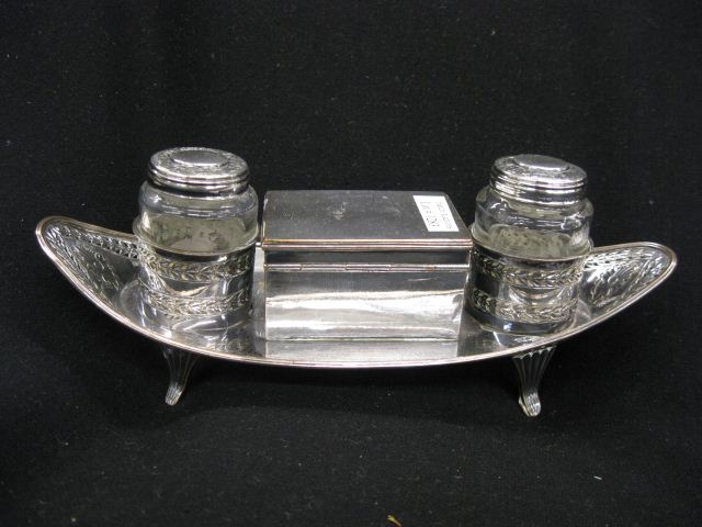 Sheffield Silverplate Inkstand 19th