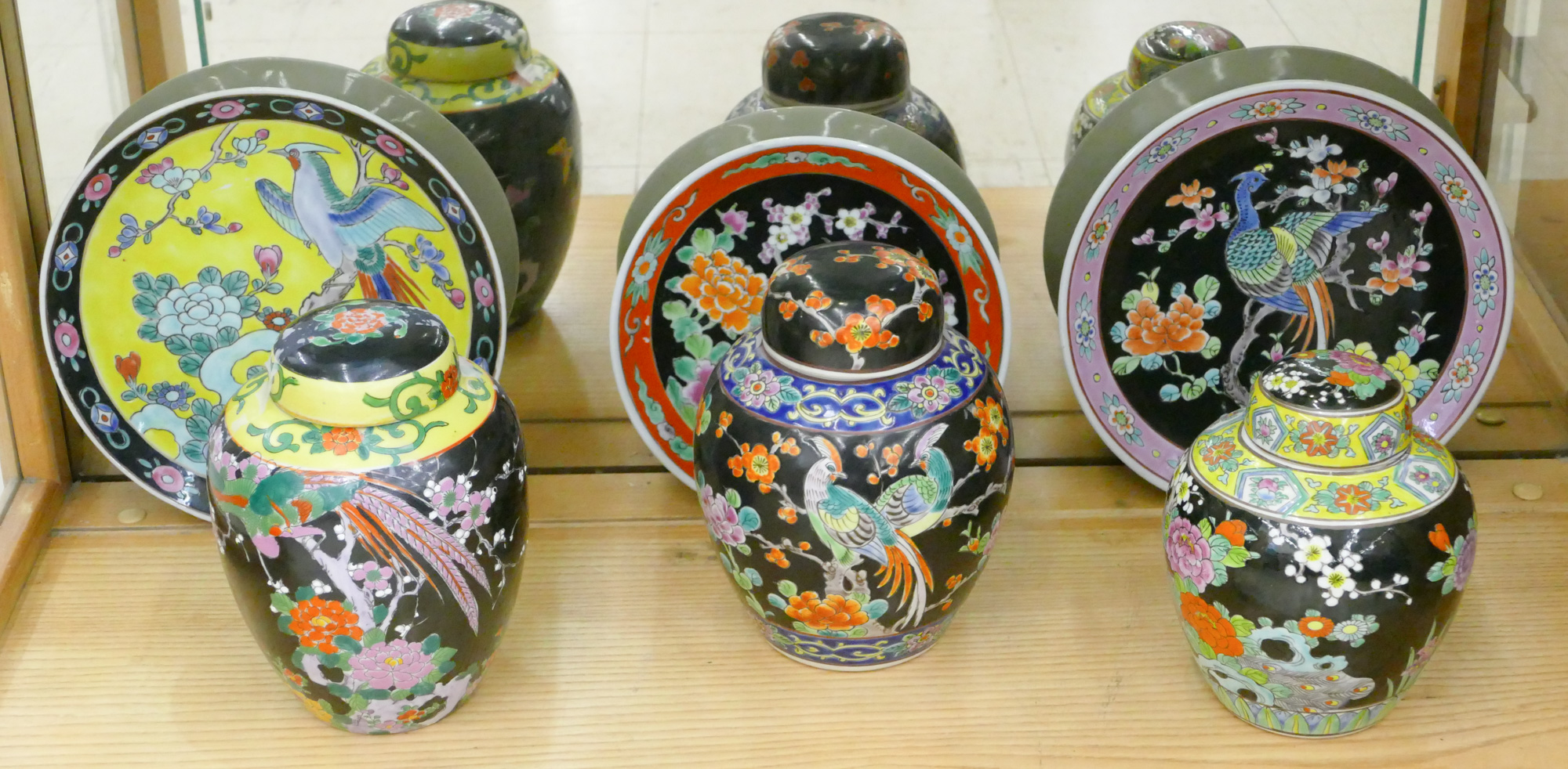 Shelf 6pc Japanese Deco Porcelain
