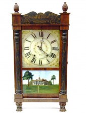 Shelf clock  pillar and scroll