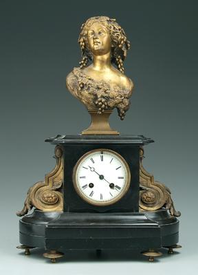 Shelf key wind clock, French
