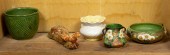 SHELF LOT OF ART POTTERY ITEMS