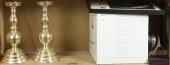 SHELF LOT OF DECORATIVE GLASS