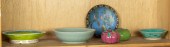 SHELF OF ASIAN CERAMICS AND CL