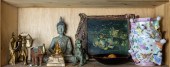 SHELF OF ASIAN DECORATIVE ITEM