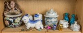 SHELF OF ASIAN DECORATIVE OBJE