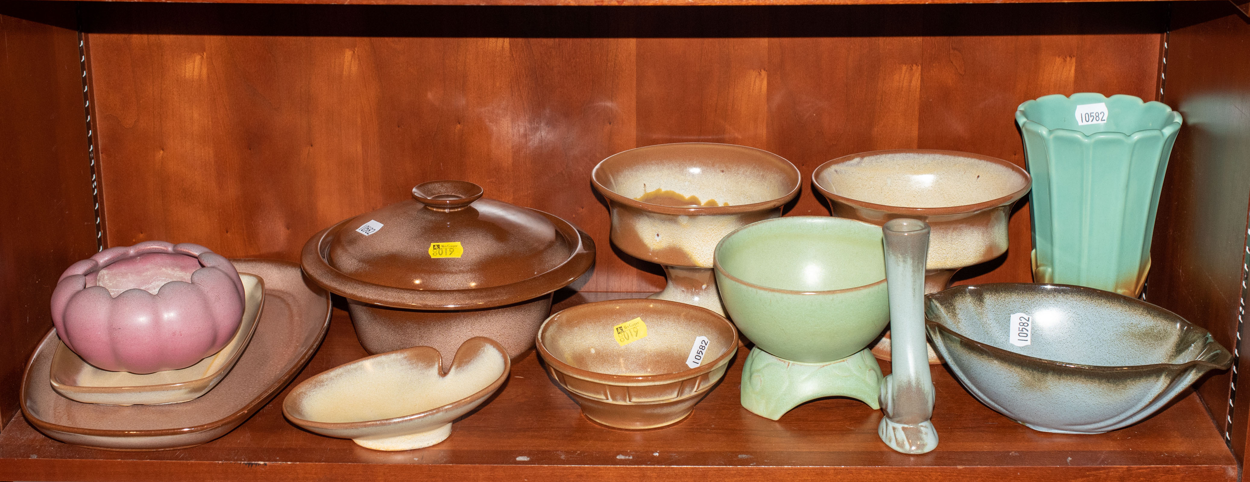 SHELF OF FRANKOMA ART POTTERY