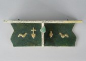 SHELF WITH ROOSTERS AND HEARTS
