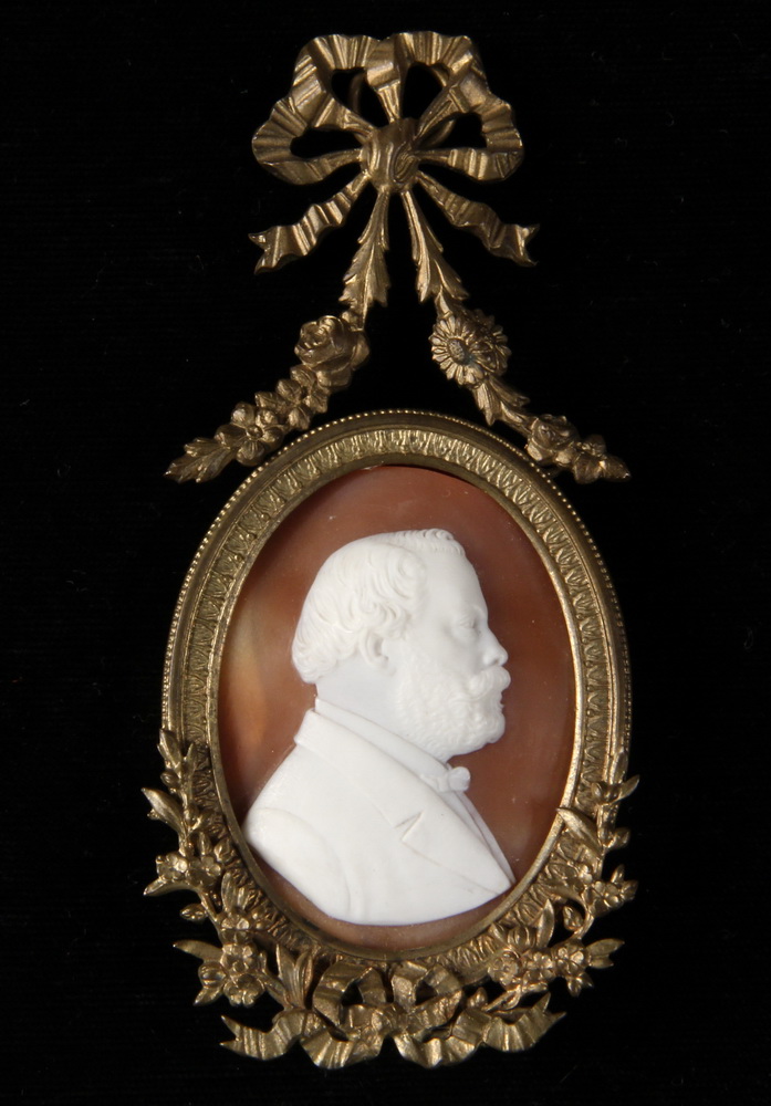SHELL CAMEO PORTRAIT- of a