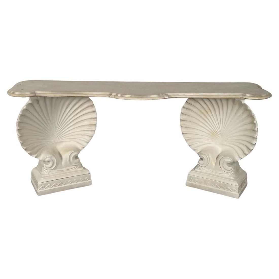 SHELL CONSOLE TABLE, MARBLE AND