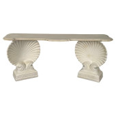 SHELL CONSOLE TABLE, MARBLE AN