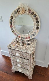 SHELL-ENCRUSTED DWARF CHEST OF