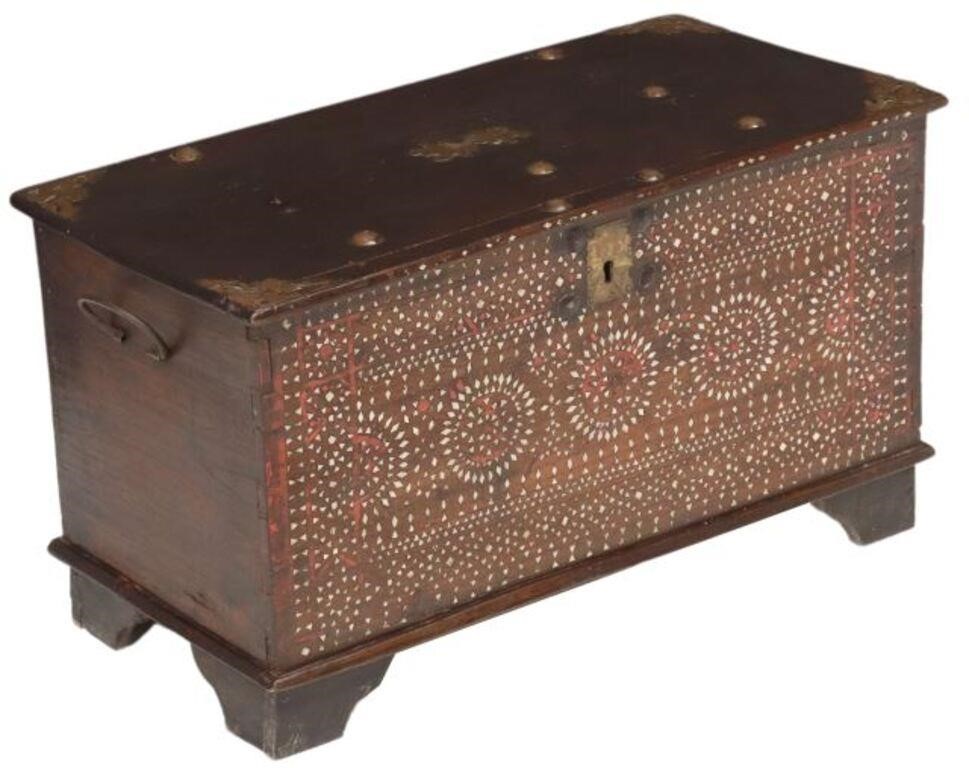 SHELL-INLAID HARDWOOD CHEST STORAGE