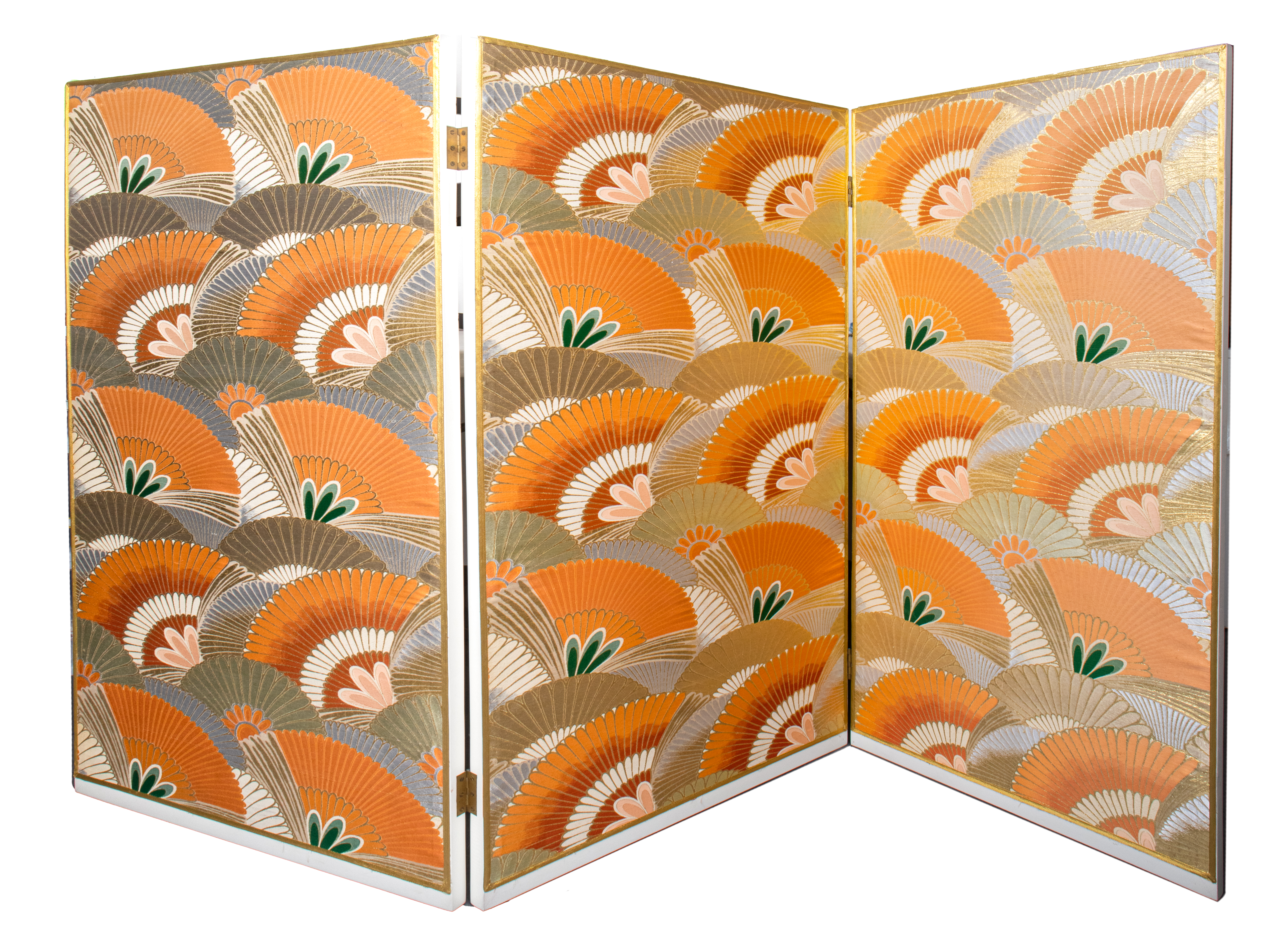 SHELL MOTIF TEXTILE MOUNTED 3-PANEL