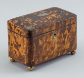 SHELL TEA CADDY ENGLAND, LATE