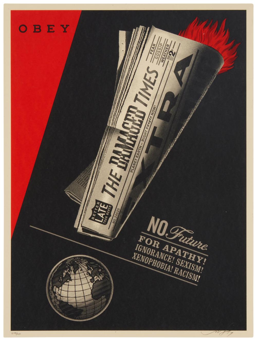 SHEPARD FAIREY, (B. 1970), "DAMAGED