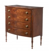 SHERATON BOW FRONT CHEST Early