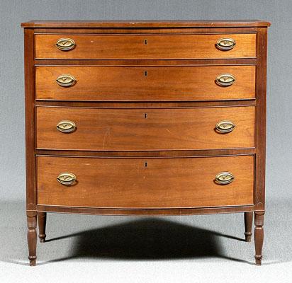 Sheraton bow-front chest of