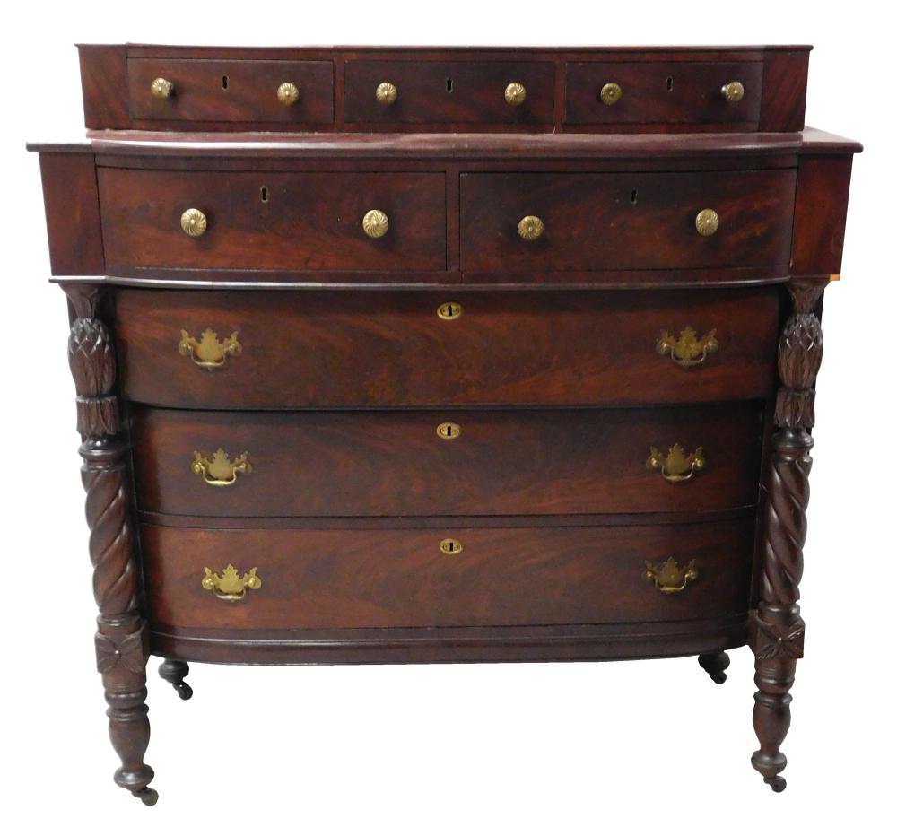 SHERATON BOWFRONT CHEST/ BUREAU,