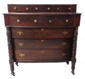 SHERATON BOWFRONT CHEST/ BUREA
