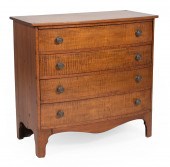 SHERATON BOWFRONT CHEST OF DRA
