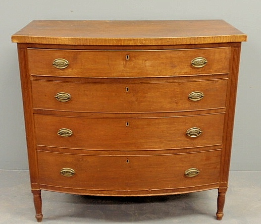 Sheraton cherry bow-front chest