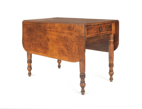 Sheraton curly maple Pembroke table
