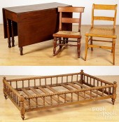 SHERATON DROPLEAF TABLE, BED,