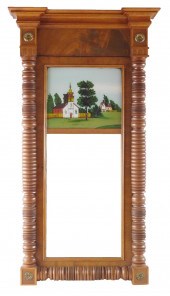 SHERATON EGLOMISE WALL MIRROR,