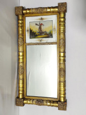 SHERATON GILTWOOD MIRROR, LATE