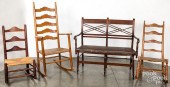 SHERATON LOVE SEAT, 19TH C., E