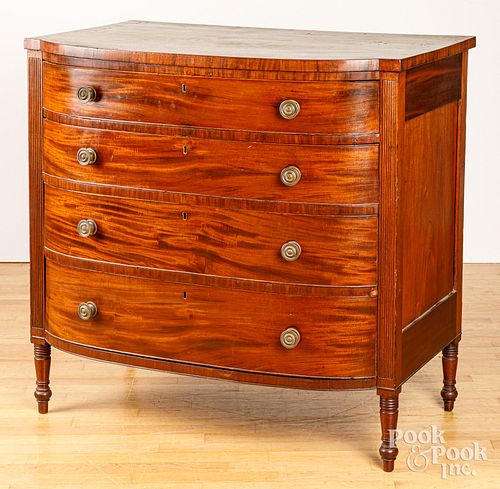 SHERATON MAHOGANY BOW FRONT CHEST