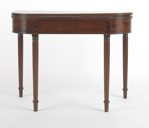 Sheraton mahogany card table ca.