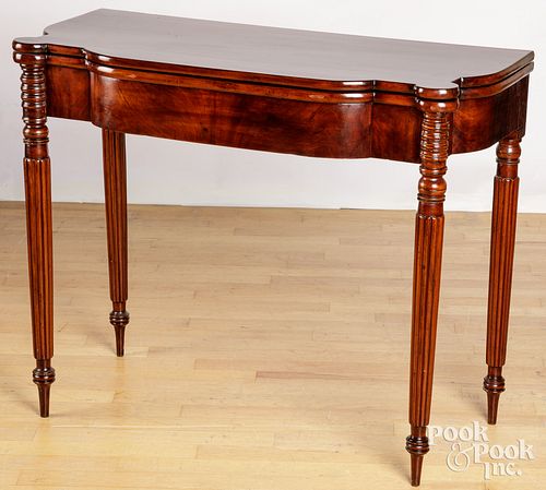 SHERATON MAHOGANY CARD TABLE, CA.