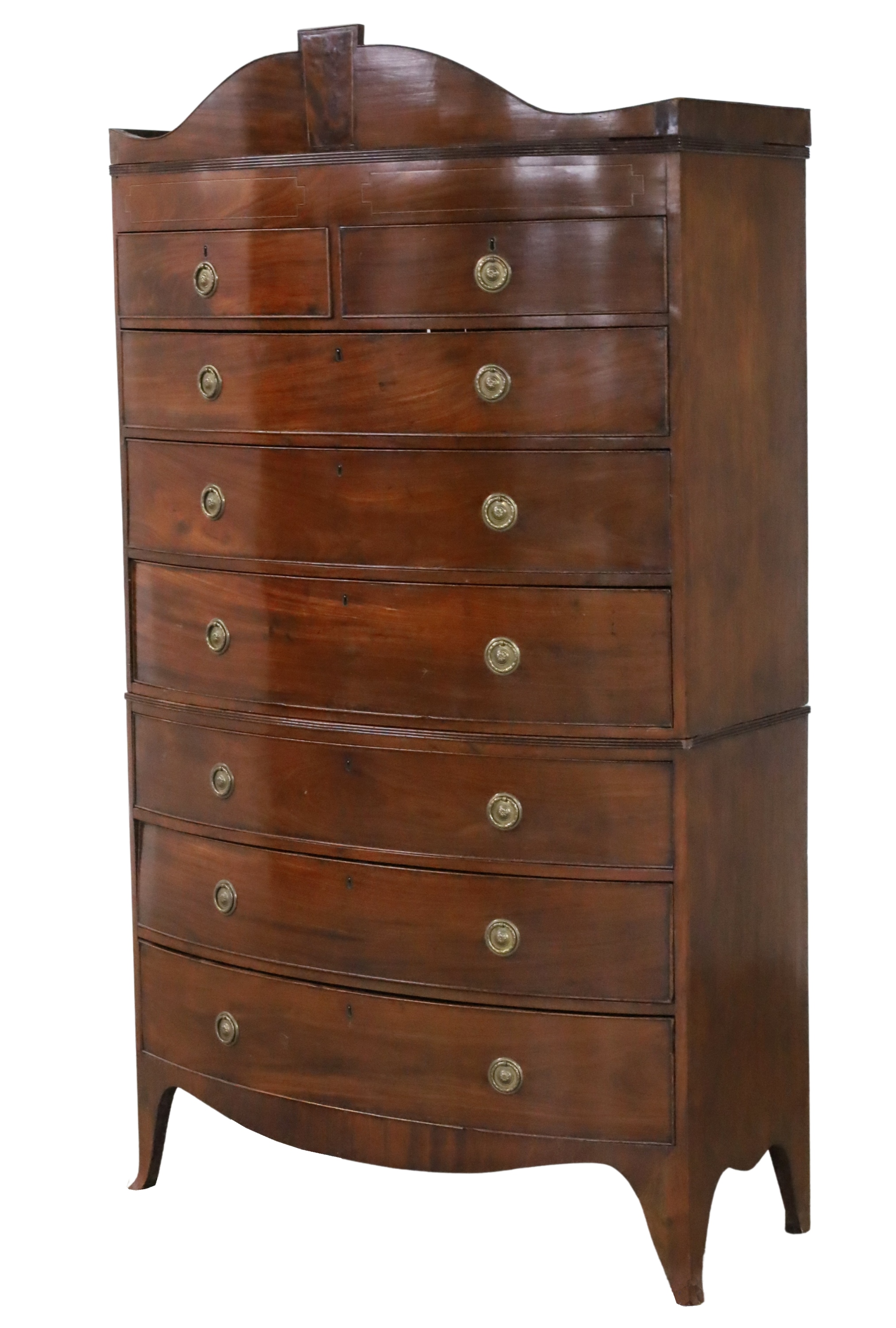 SHERATON MAHOGANY CHEST ON CHEST