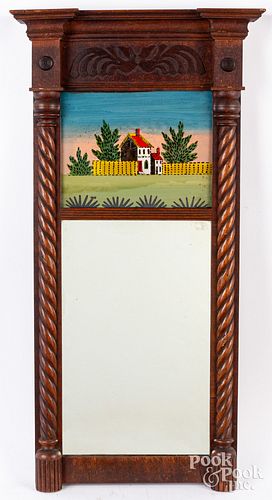 SHERATON MAHOGANY MIRROR, 19TH