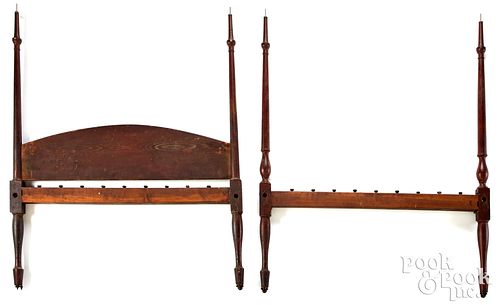 SHERATON MAHOGANY ROPE BED, EARLY