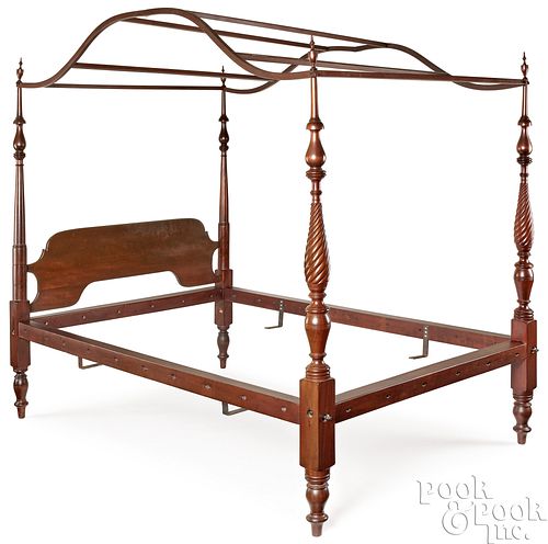 SHERATON MAHOGANY TALL POST BED,