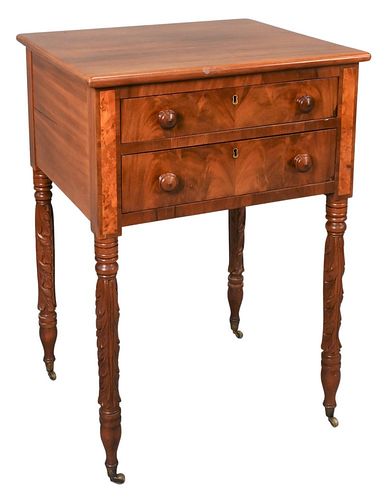 SHERATON MAHOGANY TWO DRAWER STAND,