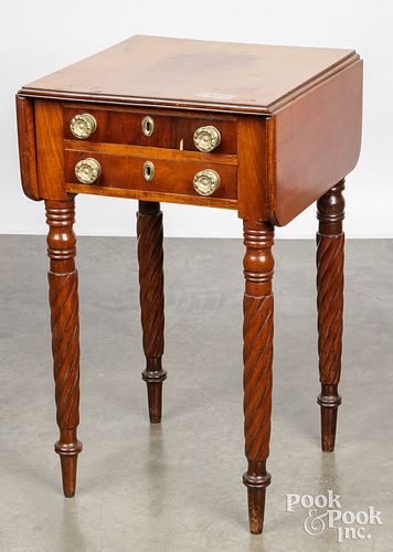 SHERATON MAHOGANY TWO-DRAWER STAND,