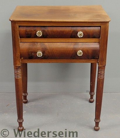 Sheraton mahogany two-drawer work