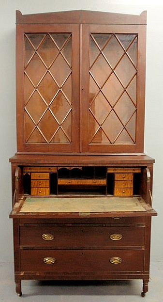 Sheraton mahogany two-part