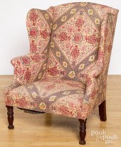 SHERATON MAHOGANY WING CHAIR,