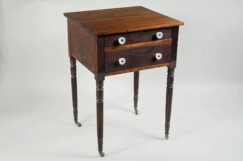 SHERATON MAHOGANY WORK TABLE WITH