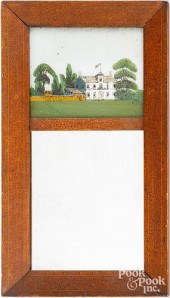 SHERATON PAINTED PINE MIRROR,