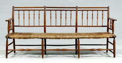 Sheraton rush-seat settee,