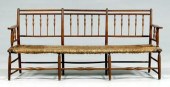 Sheraton rush-seat settee, che