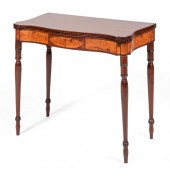 SHERATON SERPENTINE CARD TABLE