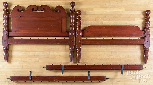 SHERATON STAINED CHERRY ROPE BED,