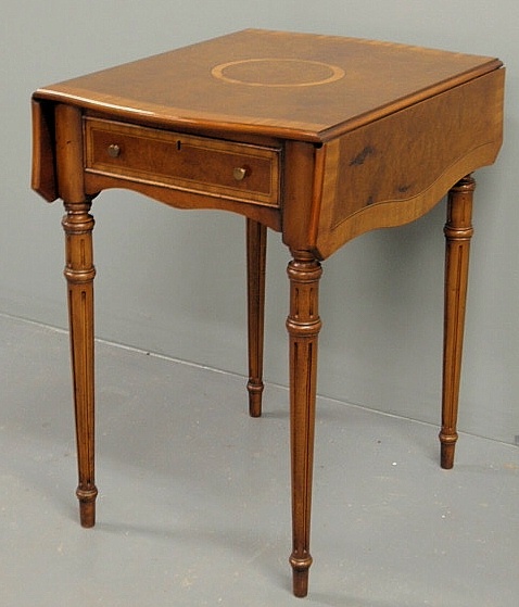 Sheraton style burl walnut and